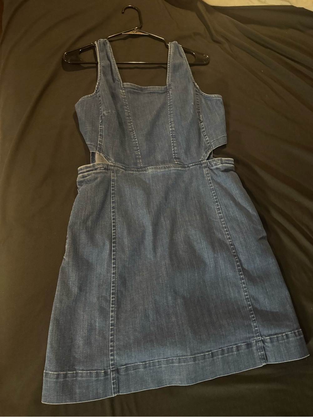 Madewell Denim Cutout Mini Dress in Blue